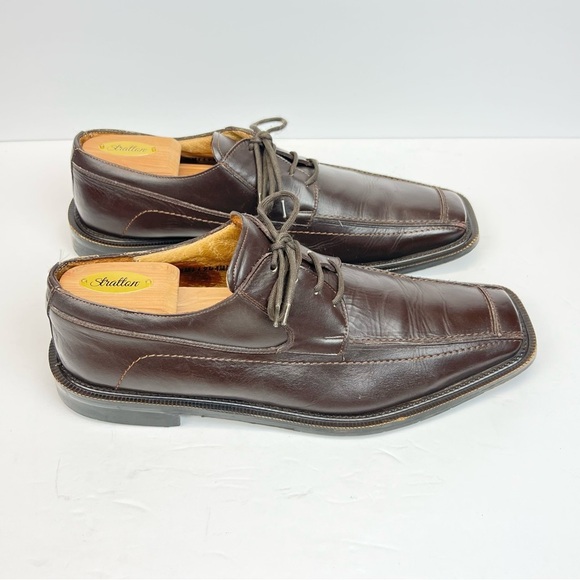 Kenneth Cole Reaction Brown Leather Oxfords with Square-Toed Design Size 11.5 - Picture 8 of 8